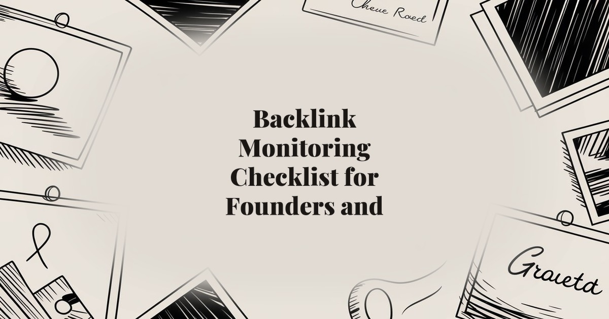 Backlink Monitoring Checklist for Founders and Startups