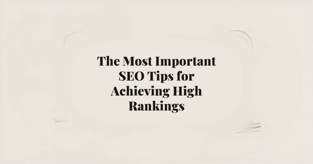 The Most Important SEO Tips for Achieving High Rankings