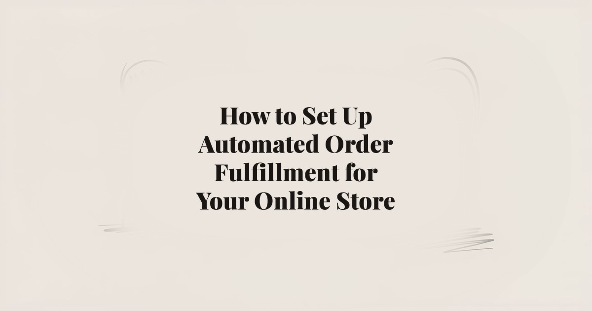 How to Set Up Automated Order Fulfillment for Your Online Store